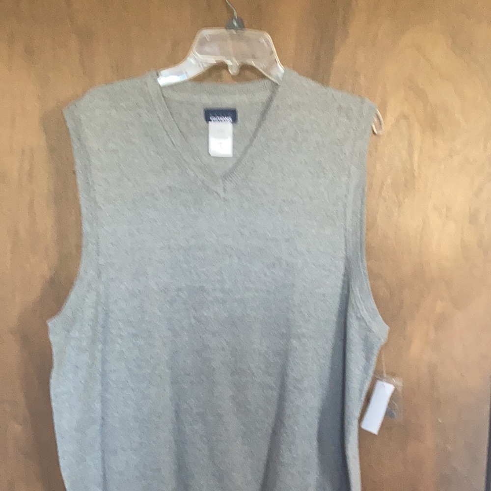 Basic editions heathered gray pullover lightweight sweater vest - Picture 4 of 16